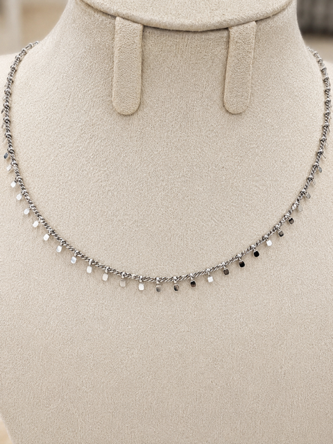 Collier Bellière – Chaîne à pampilles en acier inoxydable 316L argenté