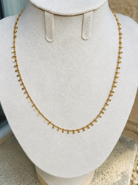 Collier Bellière – Chaîne à pampilles en acier inoxydable 316L doré