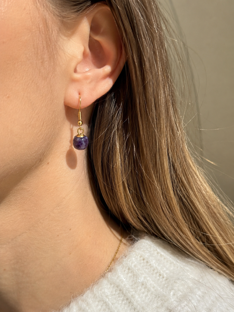 boucle d'oreille pierre naturelle