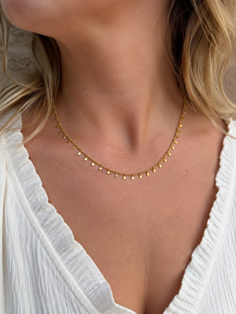Collier Bellière – Chaîne à pampilles en acier inoxydable 316L doré