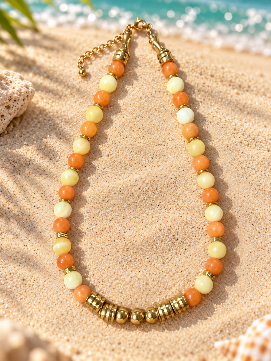Collier de perles - acier inoxydable - 3 modèles au choix