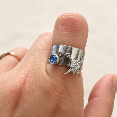 bague ajustable acier inoxydable argenté - coloris au choix