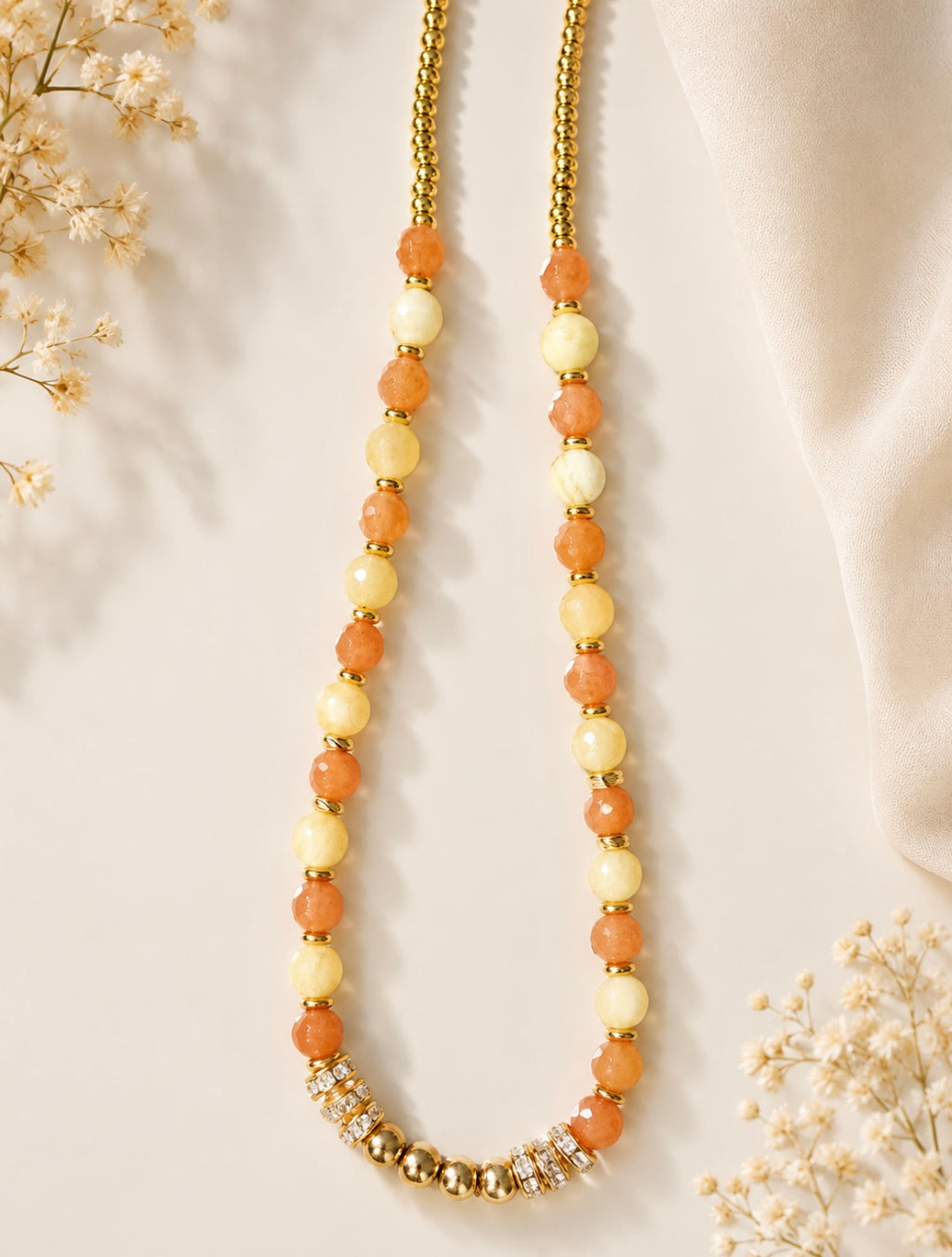 Collier femme vert ou noir ou orange