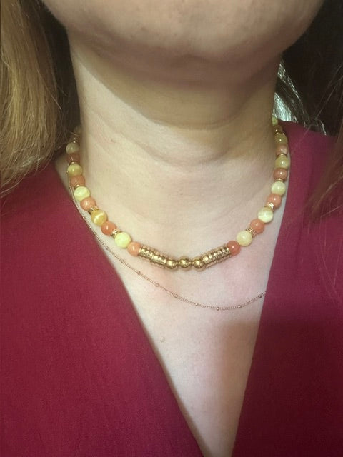 Collier femme vert ou noir ou orange
