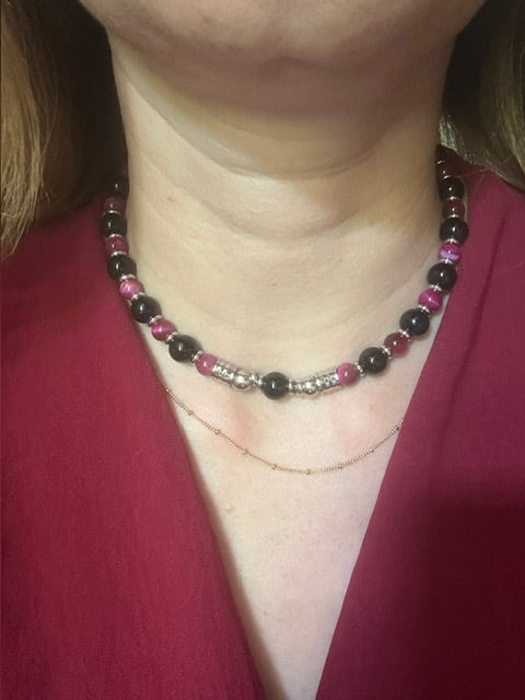 Collier femme vert ou noir ou orange