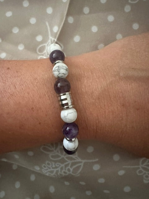 Bracelet élastique Améthyste ou Labradorite ou aventurine verte ou agate rivière