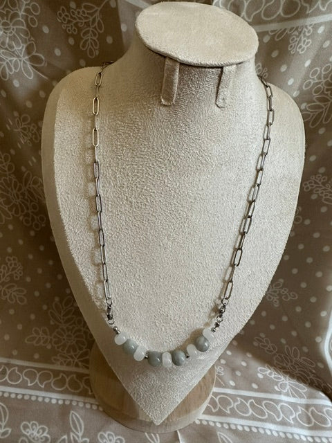 Collier Interchangeable femme en pierre de synthèse modèle doré