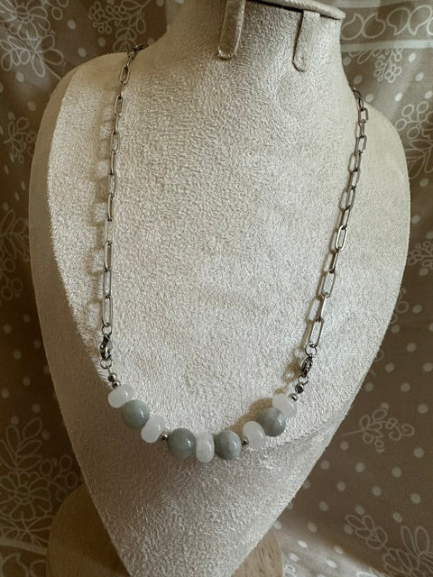 Collier Interchangeable femme en pierre de synthèse modèle doré