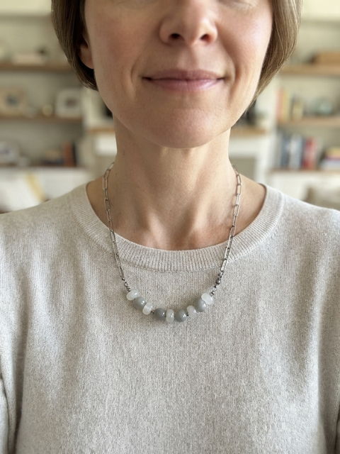 Collier Interchangeable femme en pierre de synthèse modèle doré