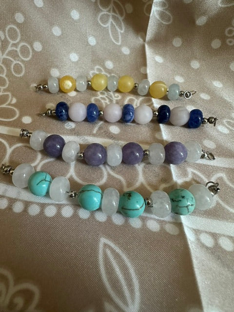 module argenté interchangeable en pierre de synthèse uniquement pour collier Elgabloom vendu sans chaine