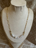 Collier Interchangeable femme en pierre de synthèse modèle doré