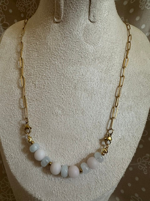 Collier Interchangeable femme en pierre de synthèse modèle doré