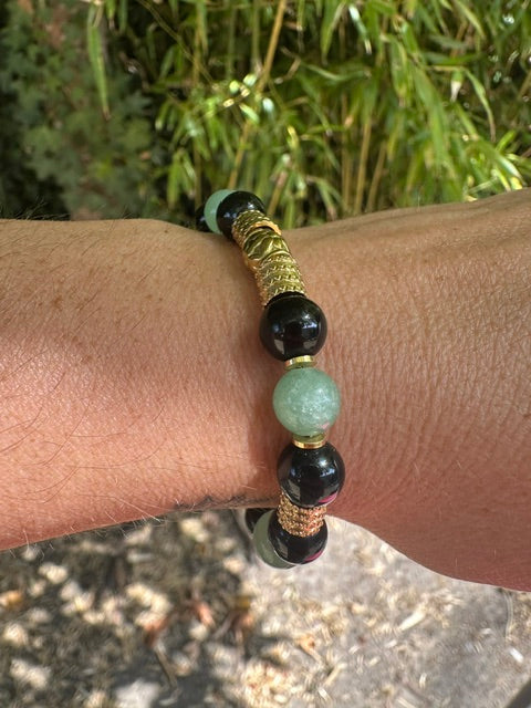 Bracelet full pierre naturelle Obsidienne ou lapis lazuli ou amazonite ou cornaline