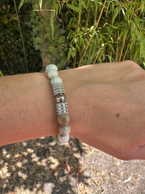 Bracelet full pierre naturelle Obsidienne ou lapis lazuli ou amazonite ou cornaline