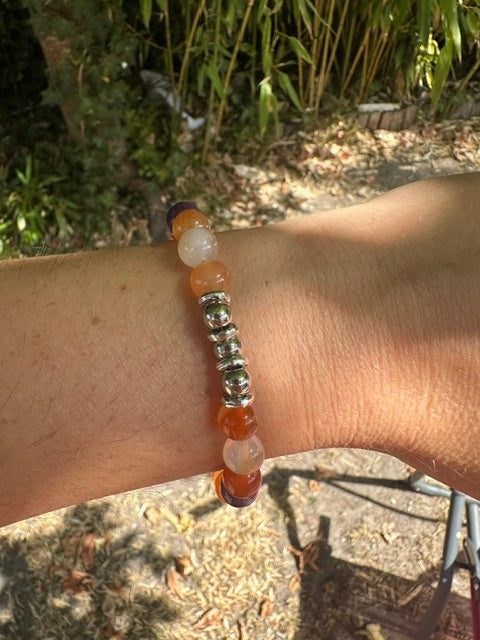 Bracelet full pierre naturelle Obsidienne ou lapis lazuli ou amazonite ou cornaline