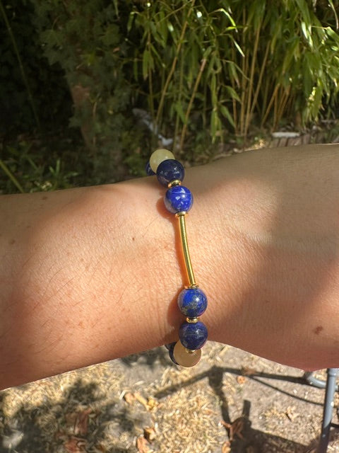 Bracelet full pierre naturelle Obsidienne ou lapis lazuli ou amazonite ou cornaline