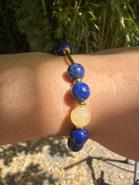 Bracelet full pierre naturelle Obsidienne ou lapis lazuli ou amazonite ou cornaline