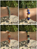 Bracelet full pierre naturelle Obsidienne ou lapis lazuli ou amazonite ou cornaline