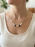 Collier Interchangeable femme en pierre NATURELLE modèle doré - Bijou fait main Collection prémium