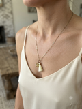 Collier femme doré pendentif trèfle et pompon, acier inoxydable, bijou fait main