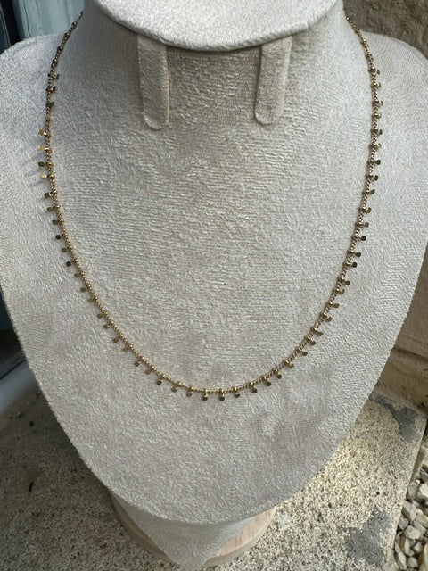 Collier Bellière – Chaîne à pampilles en acier inoxydable 316L doré