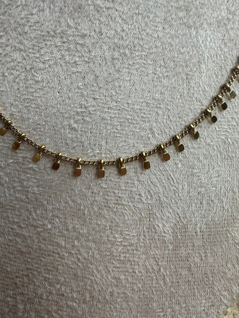 Collier Bellière – Chaîne à pampilles en acier inoxydable 316L doré