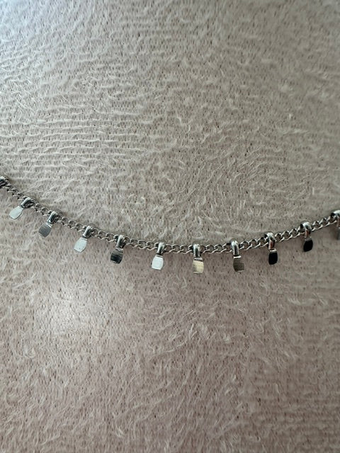 Collier Bellière – Chaîne à pampilles en acier inoxydable 316L argenté