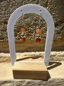 Boucle d'oreille en cornaline du Botswana citrine naturelle hématite 2 modéles au choix