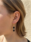 Boucles d'oreilles pendantes en pierre naturelle de 3 versions Lapis lazuli, Hématite, Labradorite et obsidienne noire